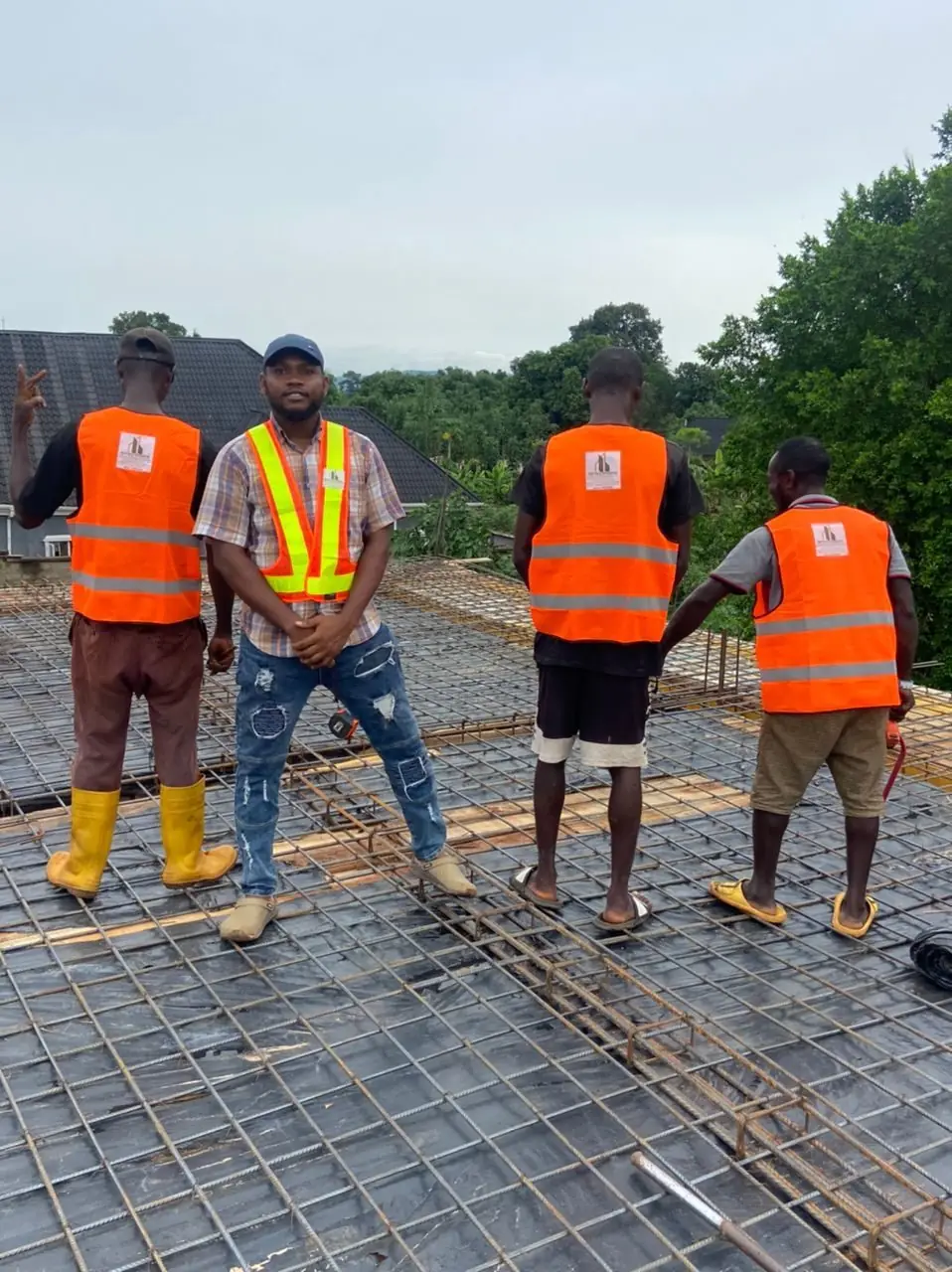 Reinforcement works on site
