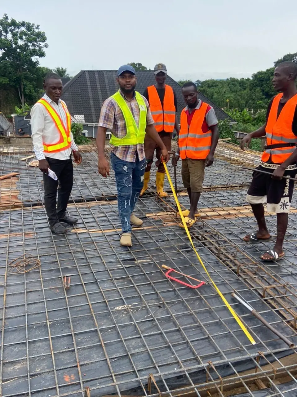 Site team during slab works